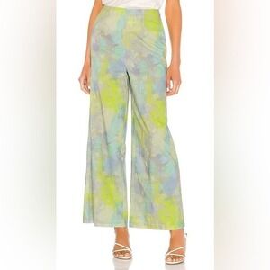 REVOLVE L'Academie The Natalene Pant in Multi Watercolor Tie Dye Wide Leg Sz XS